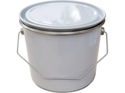 Банка металл 3л d180мм без ребра жесткости  с прижимной белой крышкой Master, код: 37072