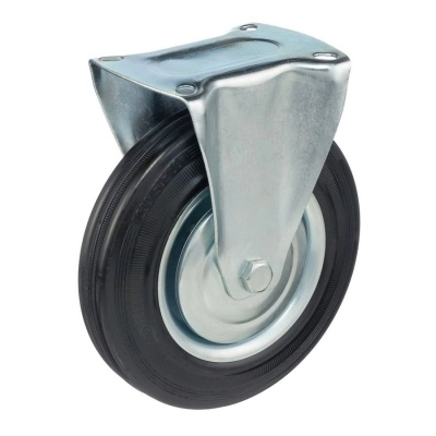 Колесо неповоротное Стелла-техник 4002-200 диаметр 200мм, грузоподъемность 185кг, резина, металл