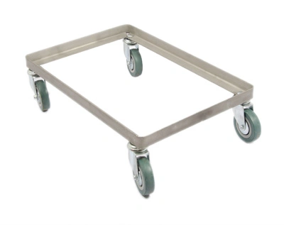 Тележка для ящиков из нержавеющей стали, 4 колеса 100 мм