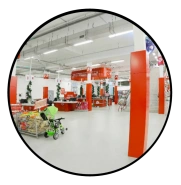 Зеркало для помещений круглое на гибком кронштейне 800мм