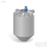 Емкость K 1000 литров с пропеллерной мешалкой без обрешетки
