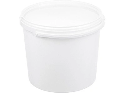 Ведро  п/п 5,6л. круглое, d-222мм, с пластиковой ручкой, с белой крышкой, код: 38349