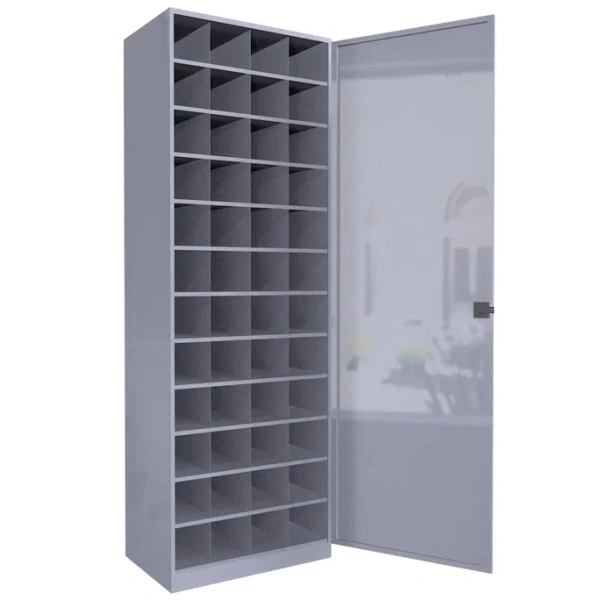 Шкаф для 48 противогазов ХПГ-48-600 с дверью 1800x600x400 мм Светло-серый