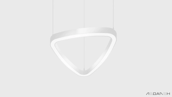 Треугольный подвесной светильник TRIANGOLO SOFT PRO M 4000K 53W, корпус черный