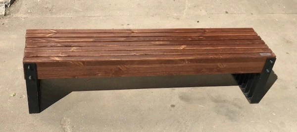 Скамейка стальная «Simple line» без спинки 1,5 м