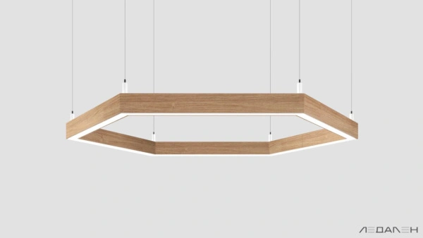 Шестиугольный светильник WOOD HEXAGON 6000K 80W, корпус Дуб
