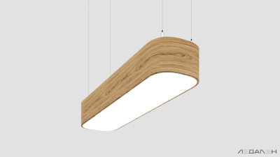 Овальный светильник WOOD OVALE 3000K 154W, корпус Ясень оливковый